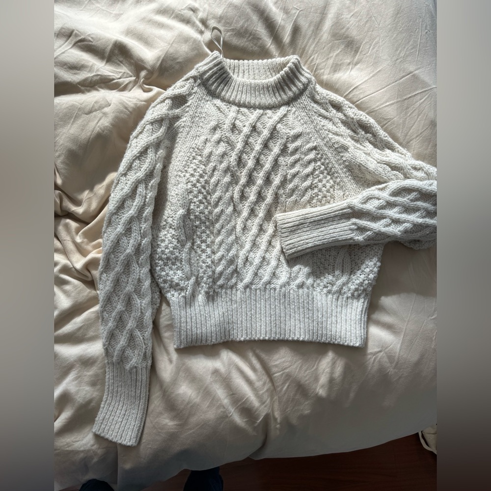 White chunky sweater